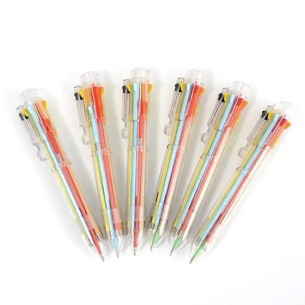 

ballpoint pens 1 x multicolor pen multifunction 8 in colorful pressed 0.5mm school supply, Blue;orange