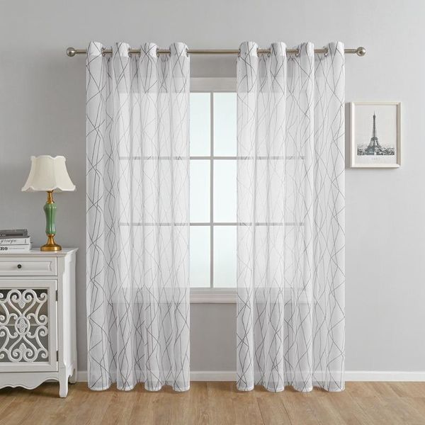 

curtain & drapes 1piece tulle sheer window curtains for living room bedroom modern gauze fabric blackout home decoration