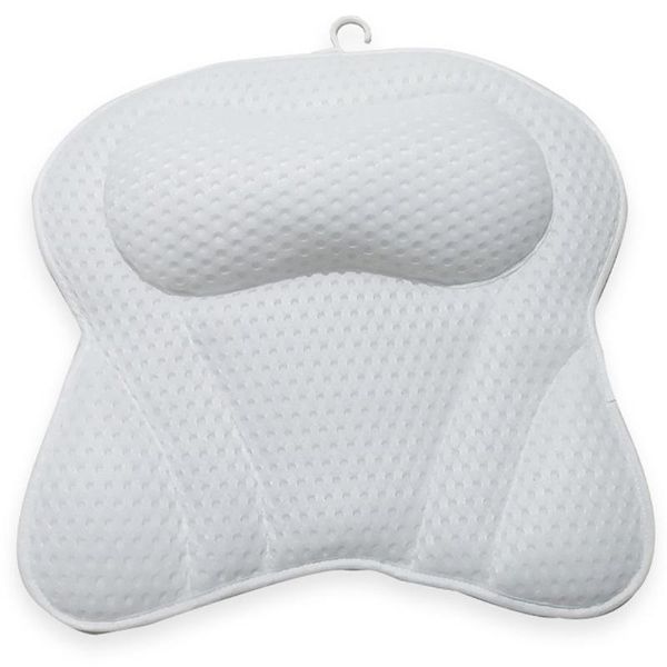 

pillow breathable washable bathtub el bathroom suction cup 3d mesh bath spa headrest