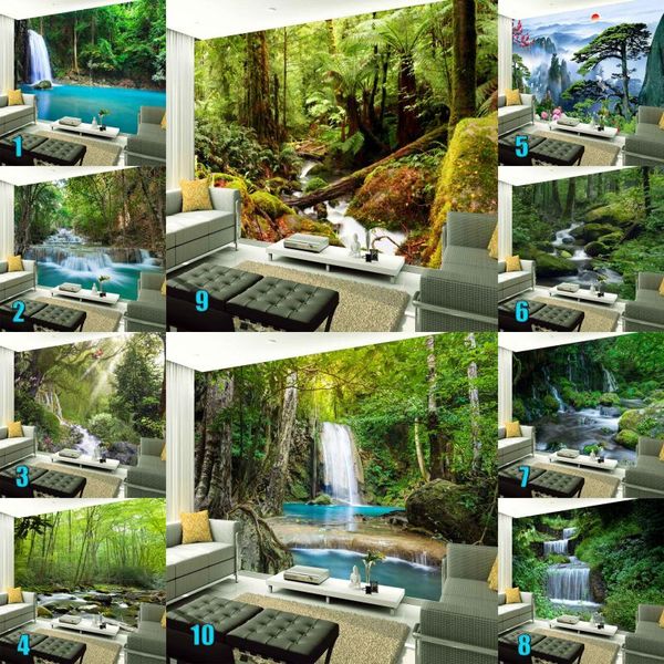 

wallpapers custom po wallpaper fresh green forest nature 3d self-adhesive stickers wall papers home decor