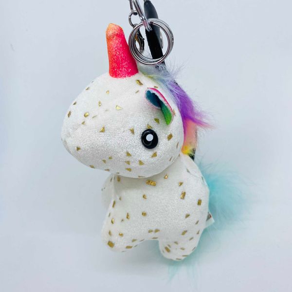 

15cm sprinkle golden flannel white unicorn animals pendant keychain backpack bag decoration doll plush toy gift keyring