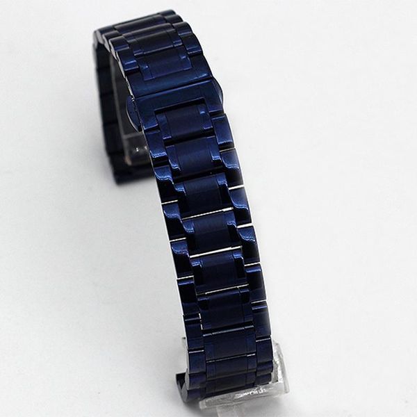 

watch bands blue stainless steel strap men women bracelet metal straps bracelet18/20/22/24mm replacement, Black;brown