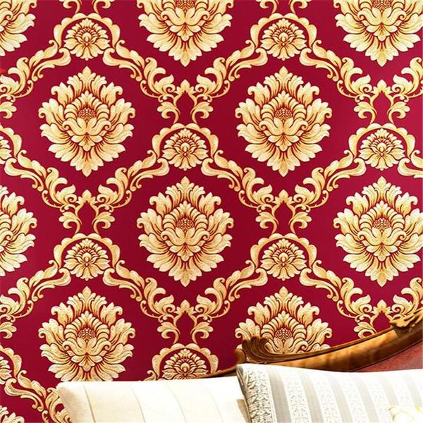 

wallpapers shuhiko high-end luxury european big flower tv background wall red royal blue ktv box el wallpaper