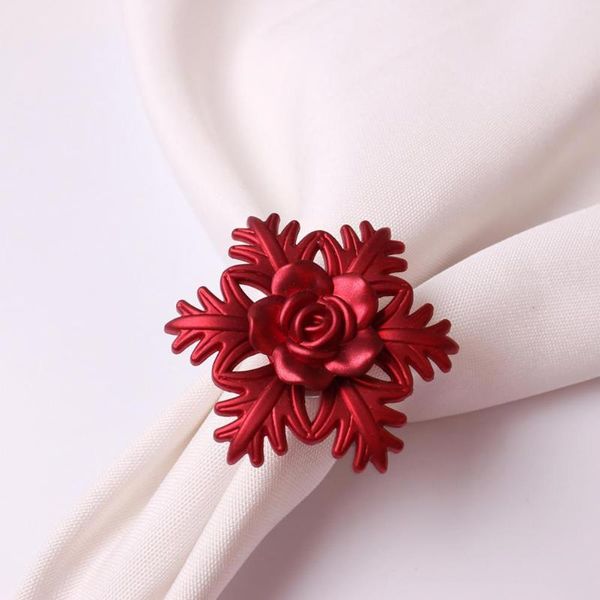 

napkin rings 6pcs buckle floral shape towel ornamental sturdy christmas snowflake flower ring for festival
