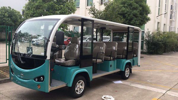 

electric sightseeing car has fourteen seats