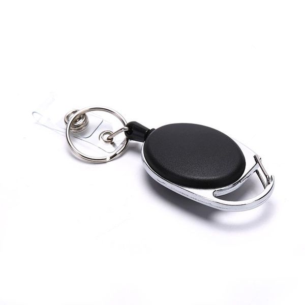 

card holders 1pcs easy to pull key buckle anti-lost chain with back clip outdoor carabiner rope anti-theft ring, Brown;gray