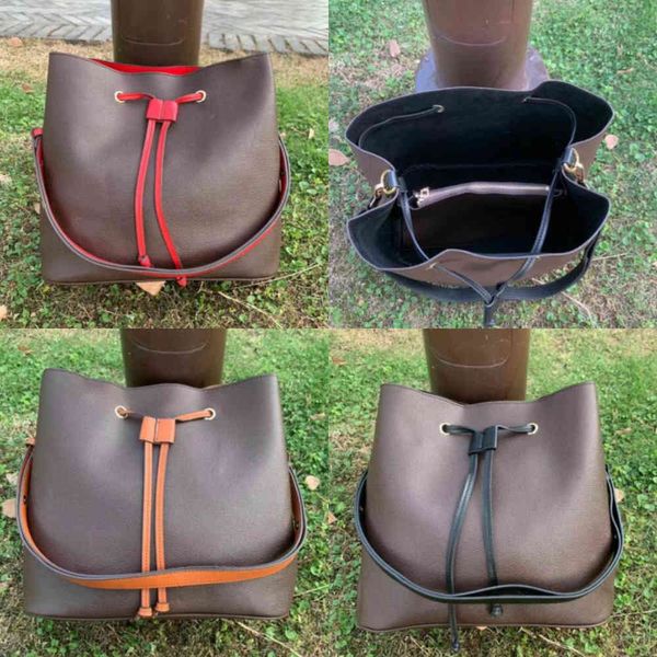

famous bucket handbags neonoe bags leather flower printing purse