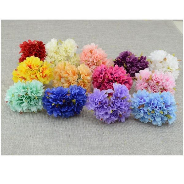 

6pcs/lot silk artificial flower stamen scrapbooking bouquet flower wreath material marriage leaves stamen wedding box de jlljgd