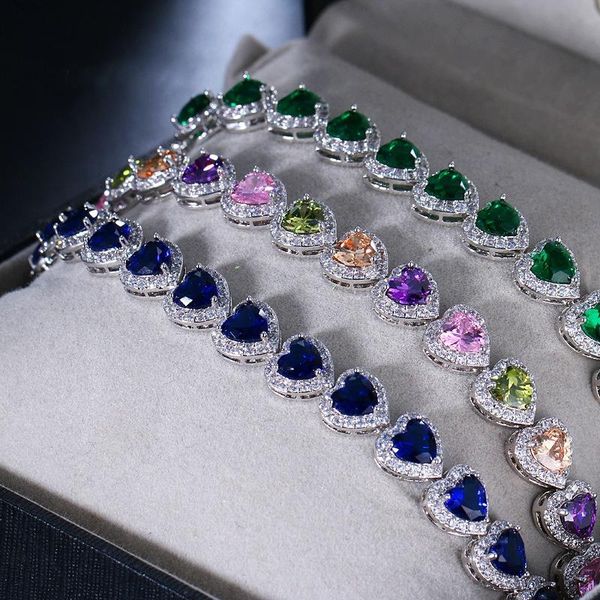 

link, chain ksra vintage boho colorful crystal zircon bracelet for women luxury wedding charm bridal bangles jewelry 2021 accessories, Black