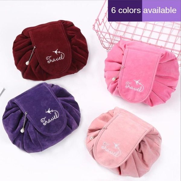 

cosmetic bags & cases fashion women's lazy multifunction makeup bag high capacity travel sundries storage save masks purse waterproof