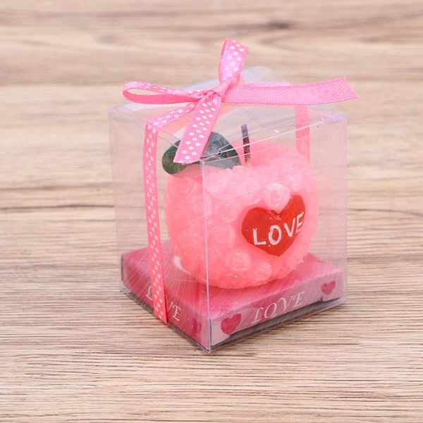 

fragrant apple-shaped candle carved christmas paraffin wax scented and organic for home travel(pink) candles
