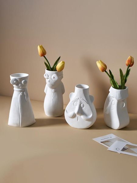 

vases wshyufei ceramic vase white abstract artwork ornaments living room deskflower arrangement home decorations
