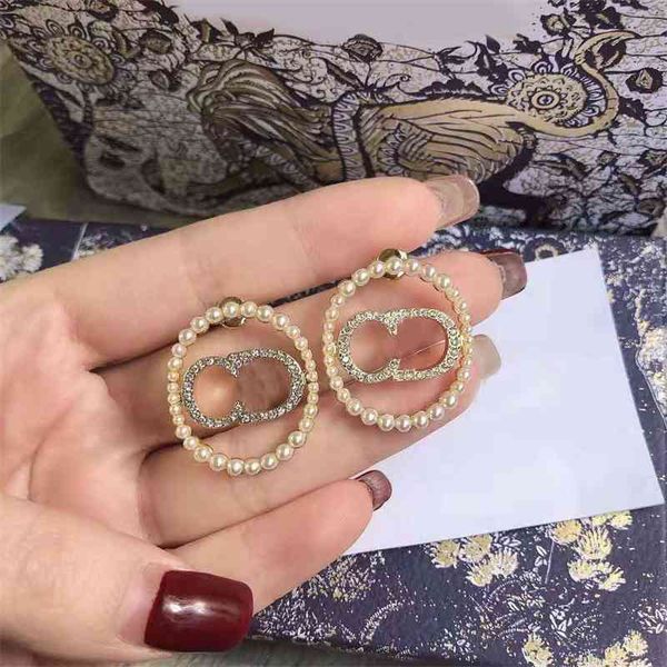 

special offer 75%off outlet 2021 new net red same pearl letter earrings, Silver