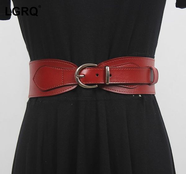 

belts [lgrq] pu leather red buckle irregular long wide belt personality women fashion tide all-match spring autumn 2021 1de3186, Black;brown