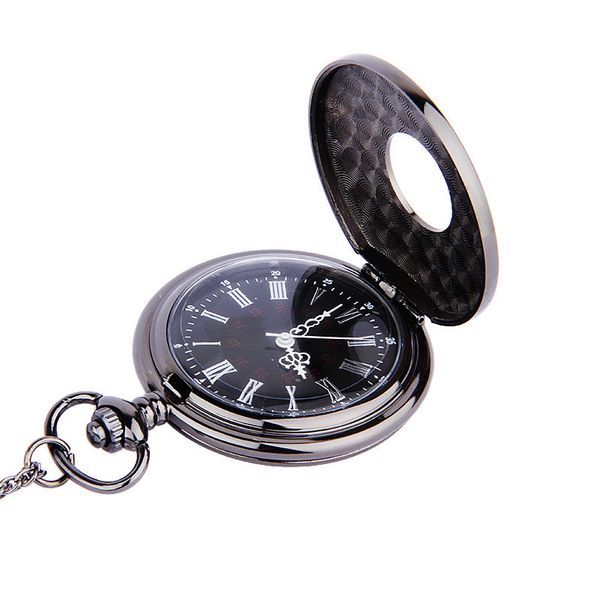 

roman digital pocket watch black necklace fashion jewelry men's and women's christmas birthday gifts, Slivery;golden