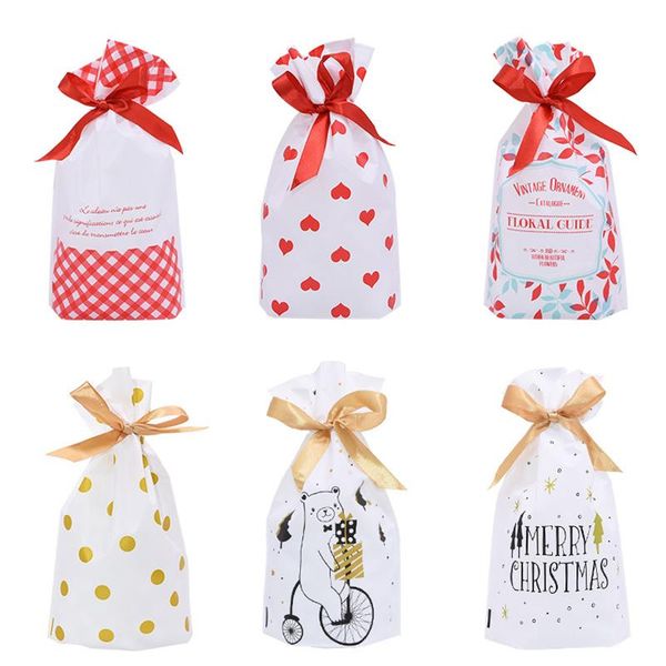 

gift wrap 5/10pcs candy cookies bags with ribbon snack biscuit baking package wedding birthday party decoration christmas