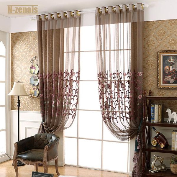 

curtain & drapes embroidered window screen thickened with yarn for living room bedroom study translucidus (shading rate 1%-40%)