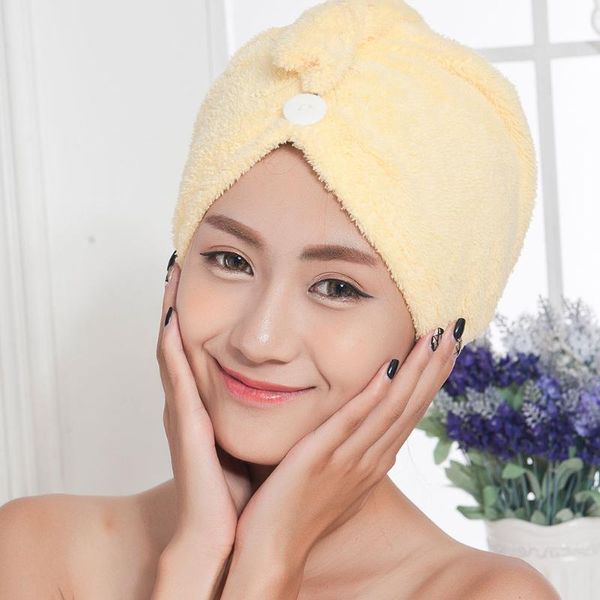 

shower caps coral fleece quick hair drying bath cap spa bowknot wrap towel hat women for ladies bathroom