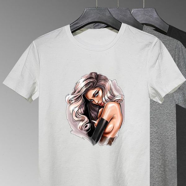 

harajuku aesthetic womens shirt pretty fashion versatile new t shirt female beauty printing daily casual wear o neck tshirt, White
