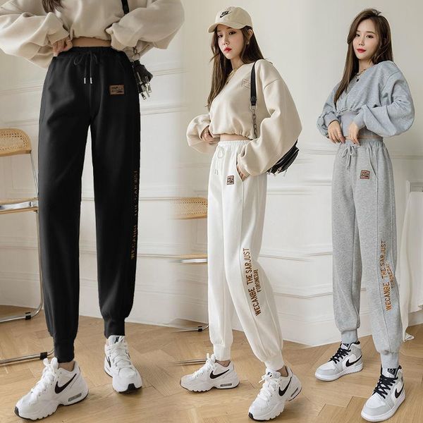 

women's pants & capris letter embroidery casual spring sweatpants harajuku harem korean version of loose and thin sports trousers, Black;white
