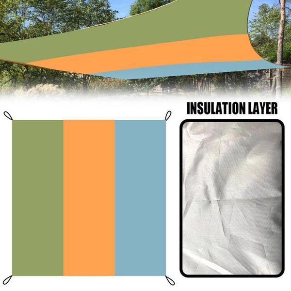 

outdoor pads sand-beach blanket multi-purpose awning canopy waterproof anti-uv sun protection sunshade camping picnic mat 3x3m