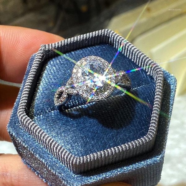 

wedding rings luxury high-end oval zircon engagement ring for ladies fashion jewelry1, Slivery;golden