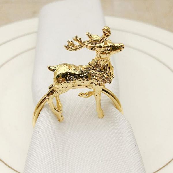 

napkin rings 6pcs/set cute deer shape ring eye-catching exquisite alloy holder for kitchen clip 2021