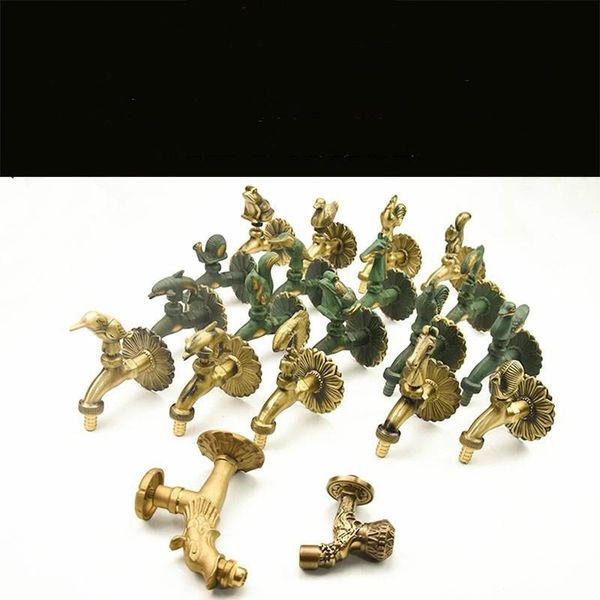 

outdoor decorative garden faucet animal shape bibcock green/antique brass tap for washing mop/garden watering animal faucet