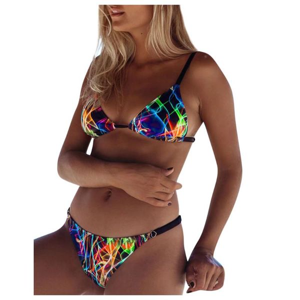 

2pc new fashion summer swimsuit women print push up bikini liner bra bathing bathing suit beach swimwear swimming pool