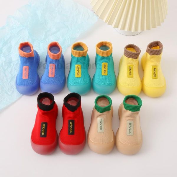 

first walkers baby shoes boy girl solid soft rubber anti-slip born infant toddler casual crib knit booties
