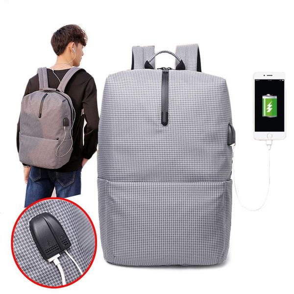 

backpack men bag multifunction usb charging lapbackpacks for teenager fashion male waterproof travel earphone interface schoolbag