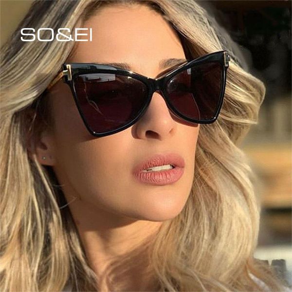 

cat men so&ei eye lens designer uv400 brand eyewear ladies gradient oversized women retro outdoor sun glasses oculos sunglasses cmbem, White;black