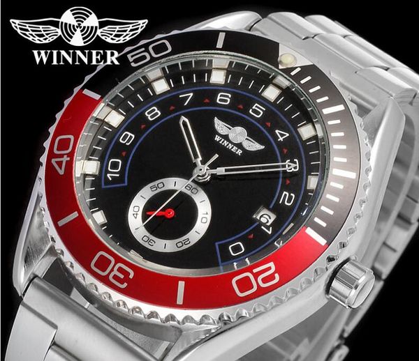 Лучшие продажи победителя мода мужские часы мужские автоматические часы механические часы для мужчин металлическая полоса wn38
