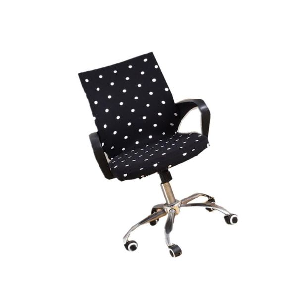 

armchair slipcover dot pattern removable stretch computer office chair cover protector size (black)