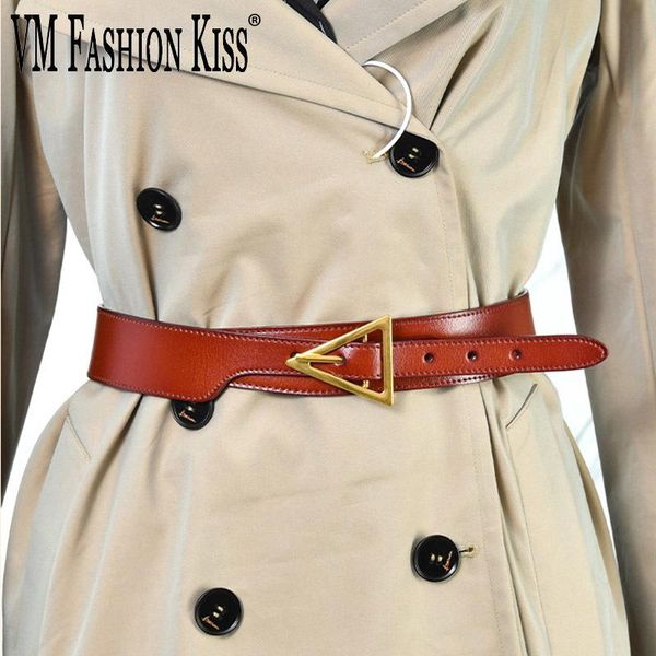 

belts vm fashion kiss split leather women cummerbunds irregular waist corset girdle thick belt, Black;brown