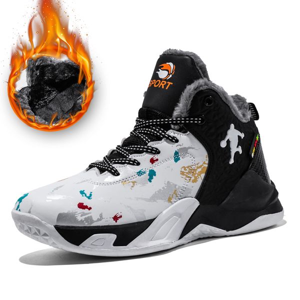 

winter basketball shoes men warm plush high-couple sneakers professional sport boots outdoor cushioning gym trainers unisex