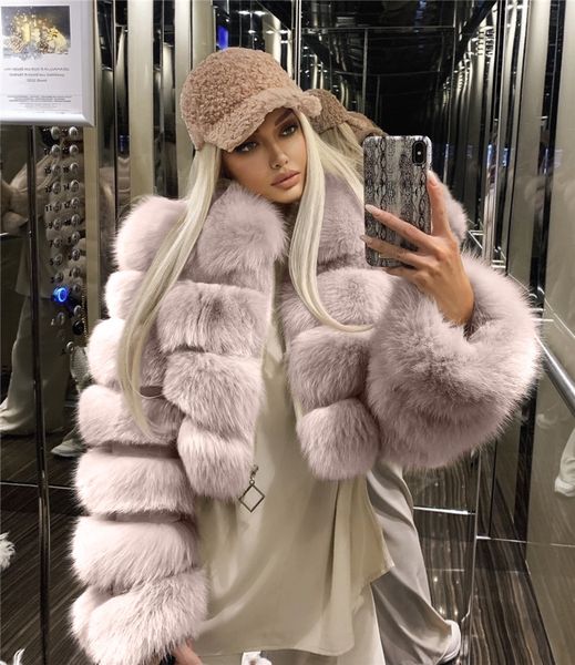 

luxury women's short coat2021 short lead imitation fur long sleeve splicing women's coat, Black;brown