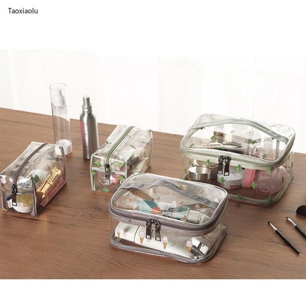

makeup bag organizer case women waterproof pvc transparent makeup bag travel beautician toiletry kits storage wash pouch