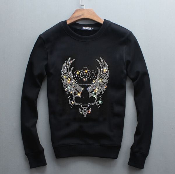 

2021 new winter hoodies mens sweatshirts rhinestones quality, Black