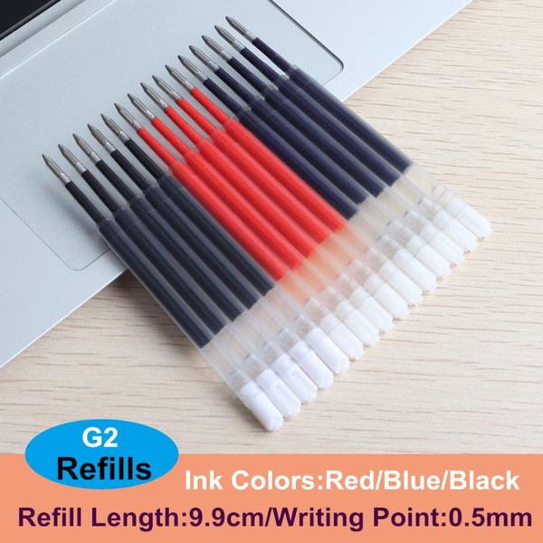 

gel pens genkky 10pcs g2 refill plastic pen refills length 9.9cm writing point 0.5mm ink colors red black blue for school