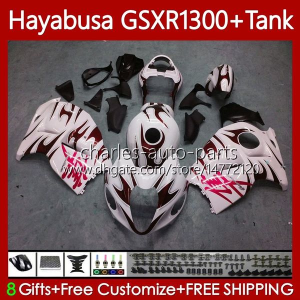 Hayabusa para Suzuki GSXR 1300CC GSXR-1300 1300 CC 02 03 04 05 06 07 corpo 74No.285 GSX-R1300 GSX R1300 96-07 GSXR1300 96 1996 1997 1998 1999 2000 Fairings Chamas vermelhas