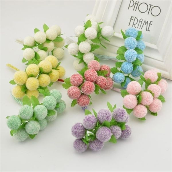 

10uds artificial flowers berry worsted home decoration wedding box crafts supplies bride wrist accessories