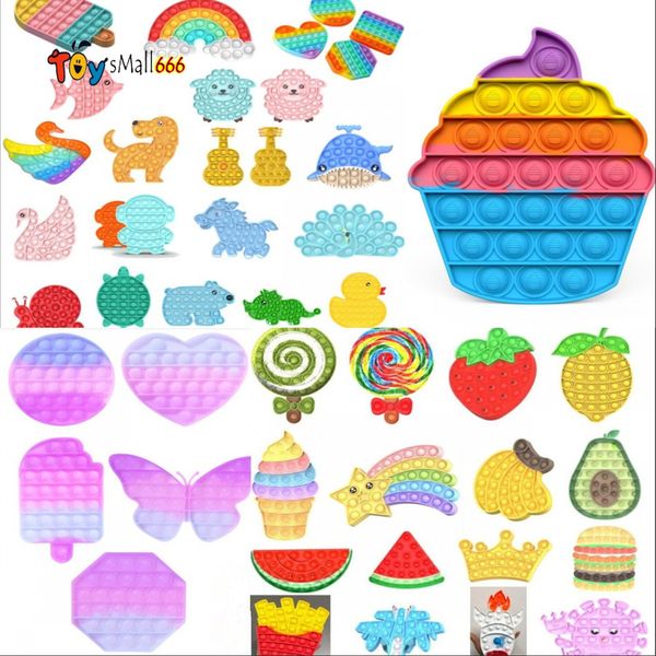 

discoloration push bubble fidget toys fruits animals shape autism special needs stress reliever helps relieve increase focus soft squeeze de