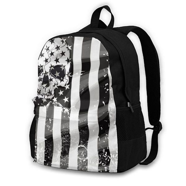 

backpack men womenblack american flag with skull college students high middle school bags for laptravel backpacks