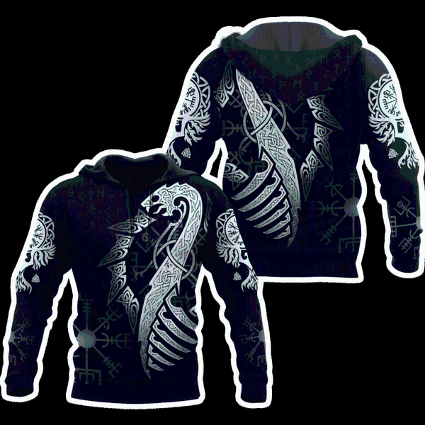 

men's hoodies & sweatshirts viking dragon tattoo 3d full printed deluxe hoodie men sweatshirt streetwear zip pullover casual jacket t, Black