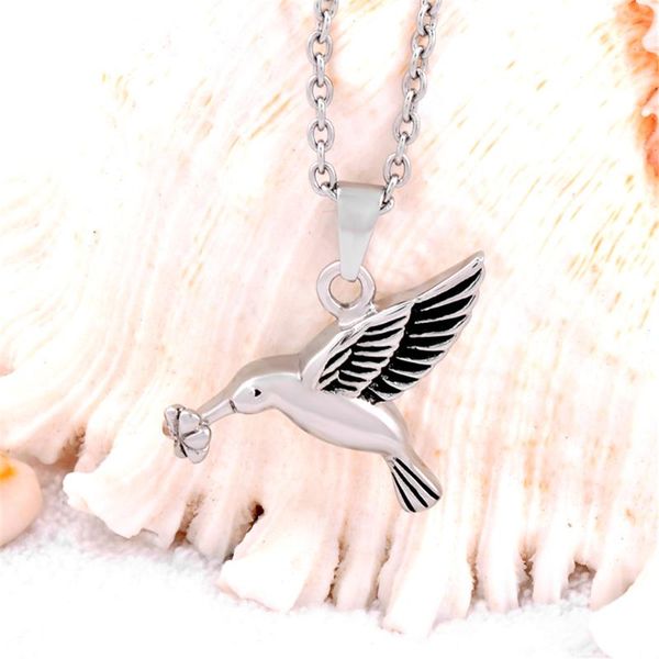 

cmj8283 birds pet memorial jewelry keepsake urn pendant necklace cremation lockets for ashes free, Silver