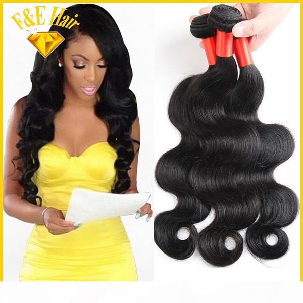 

7a brazilian peruvian 3 4pcs lot human hair body wave hair natural color products virgin wave hair weft price ship, Black