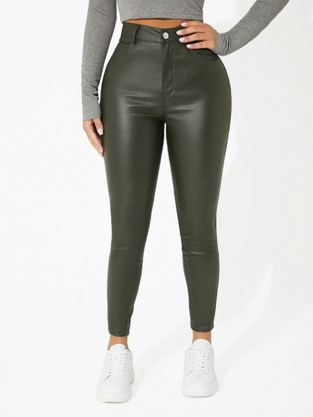 

petite high waist slant pocket skinny jeans x6eh#, Blue