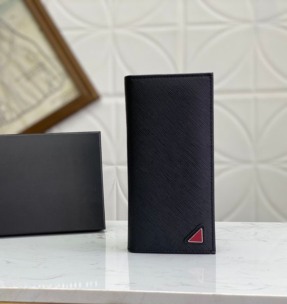 

luxury designers classic wallets credit card holder fashion mens clutch triangle letters vintage purse with original box dust bag 1m2mv836c, Red;black