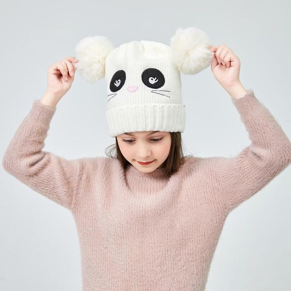 

winter children's cartoon warm knitted hats fashion warm knitted hats fleece windproof winter thickened children's cute f4*, Yellow